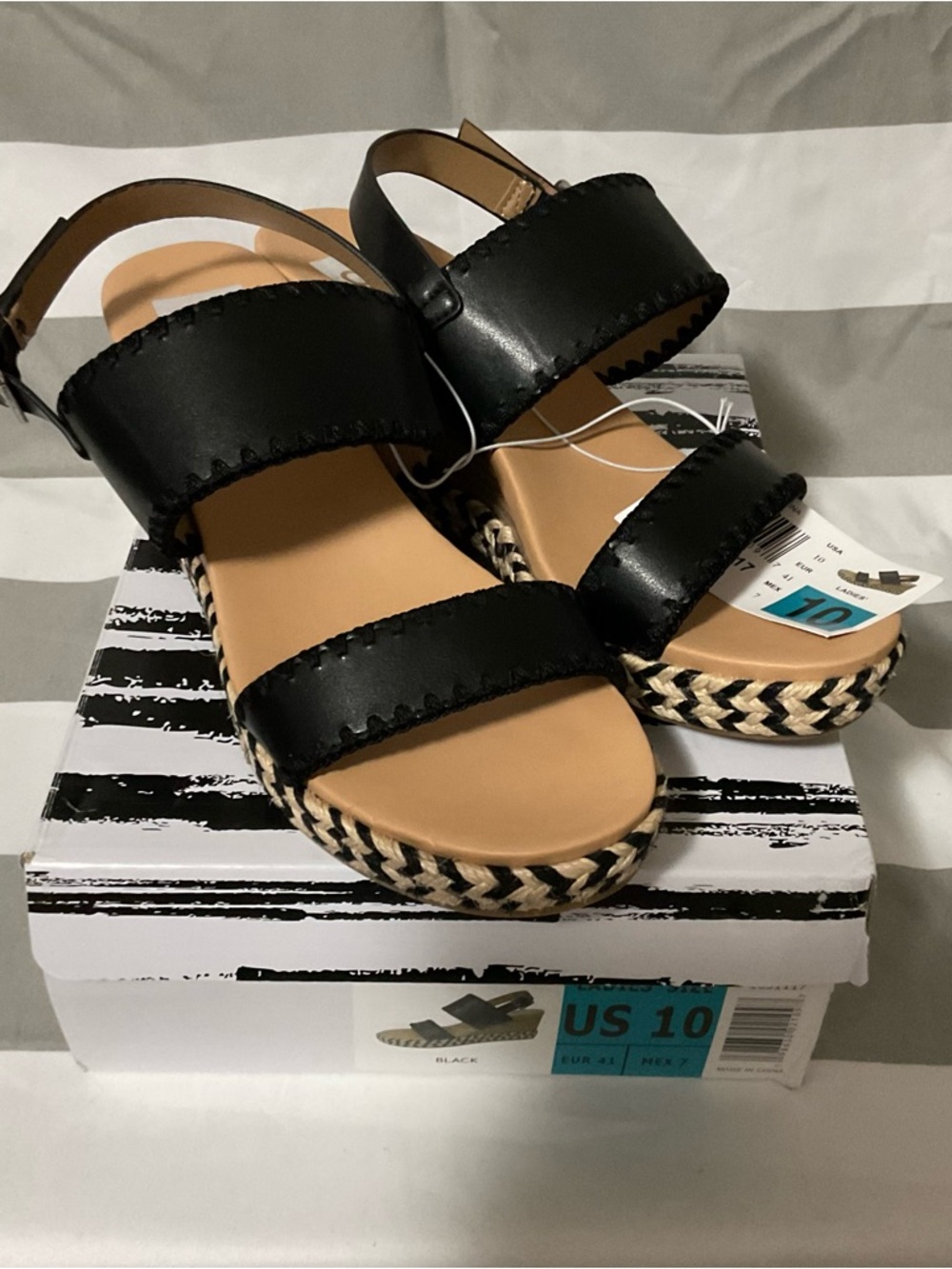 Dolce Vita Black Braided Platform Sandals